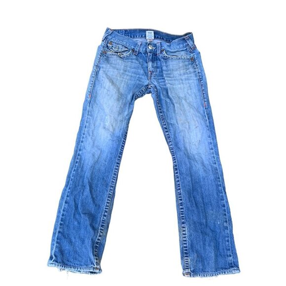 VINTAGE True Religion Jeans Size 32 STRAIGHT Blue - Picture 8 of 10
